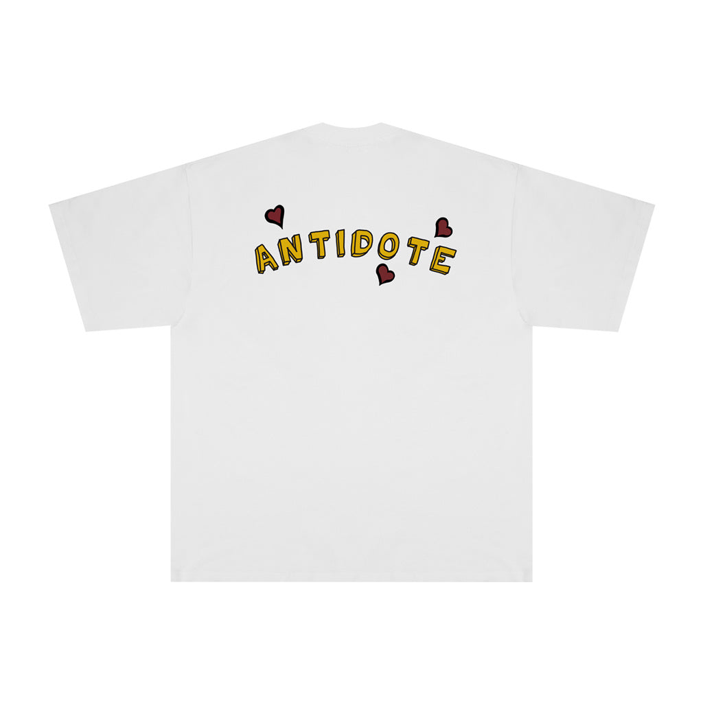 Antidote SnakelabNew Bear Cartoon Print Summer Couple Short-Sleeved T-Shirt Tide Brand Men And Women