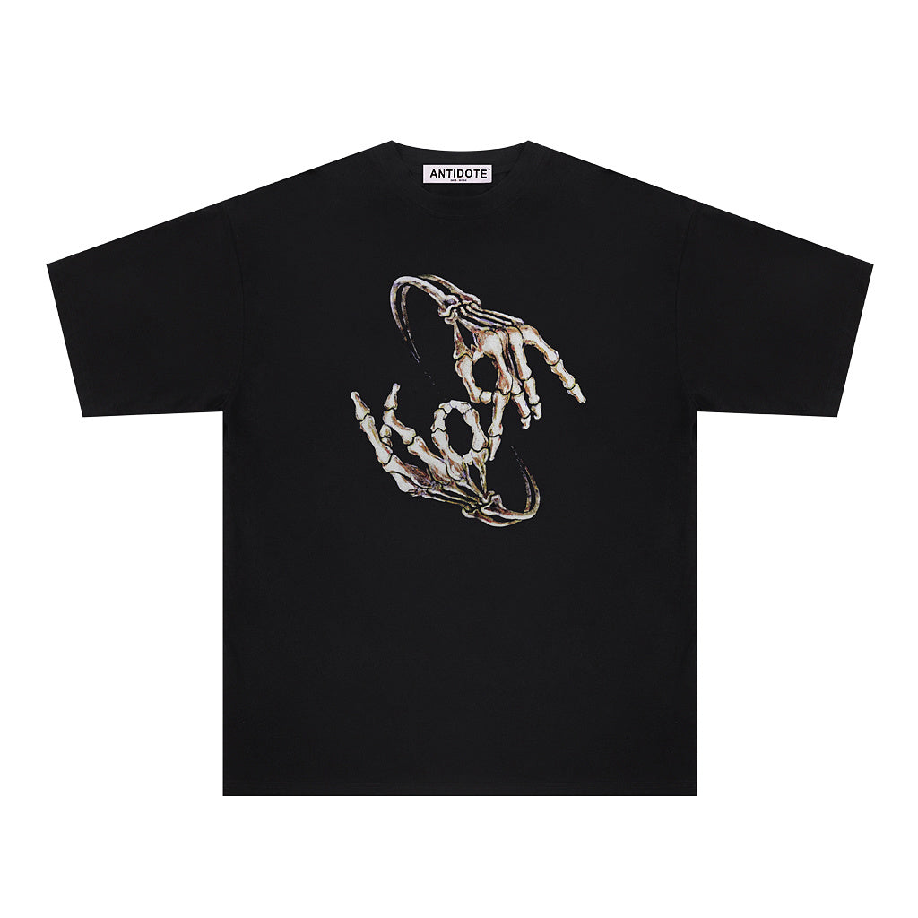 Hand-printed Loose Couple New Short-sleeved T-shirt Men And Women Trend