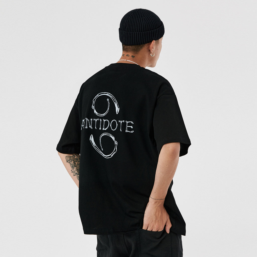 Hand-printed Loose Couple New Short-sleeved T-shirt Men And Women Trend