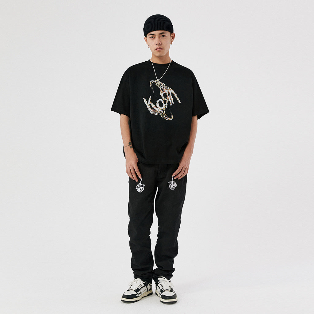 Hand-printed Loose Couple New Short-sleeved T-shirt Men And Women Trend