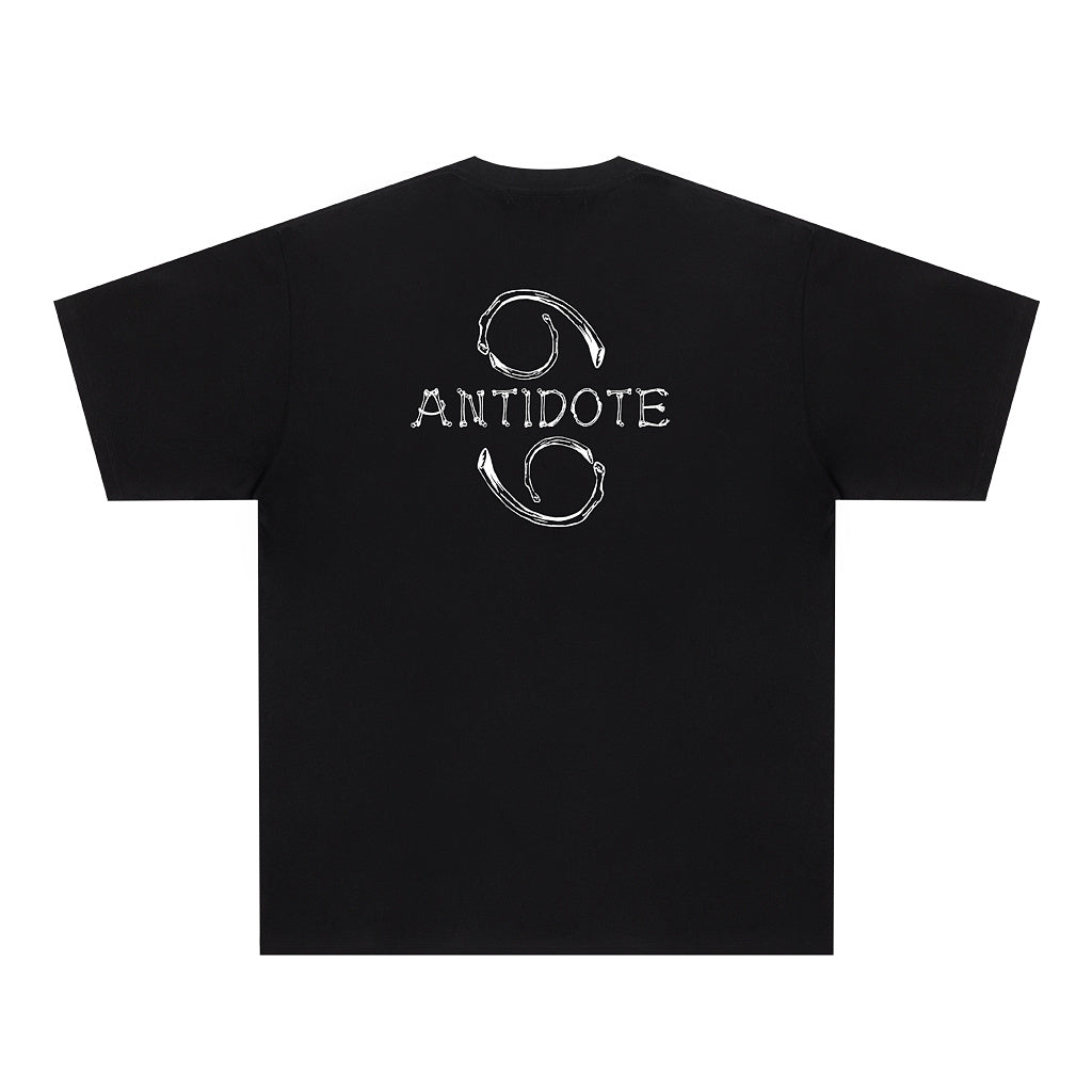 Hand-printed Loose Couple New Short-sleeved T-shirt Men And Women Trend