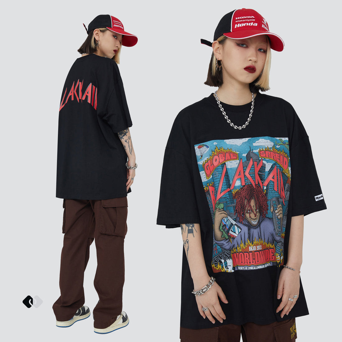 Combed Cotton Round Neck Street T-shirt Unisex Bottoming Shirt