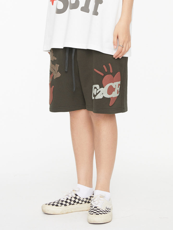 Foam Print Shorts Men's Casual Beach Shorts American Style