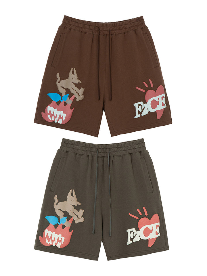 Foam Print Shorts Men's Casual Beach Shorts American Style